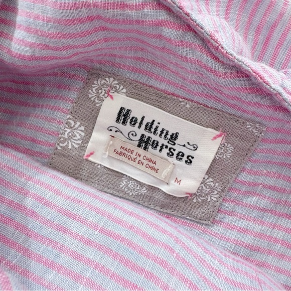 Anthropologie Holding Horses Linen Ruffled Blouse Medium - Picture 4 of 10